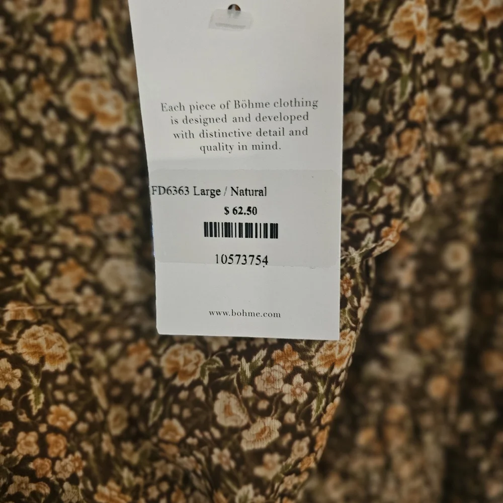 Bohme Lotte Mini Brown & Tan Long Sleeve Dress Sz L